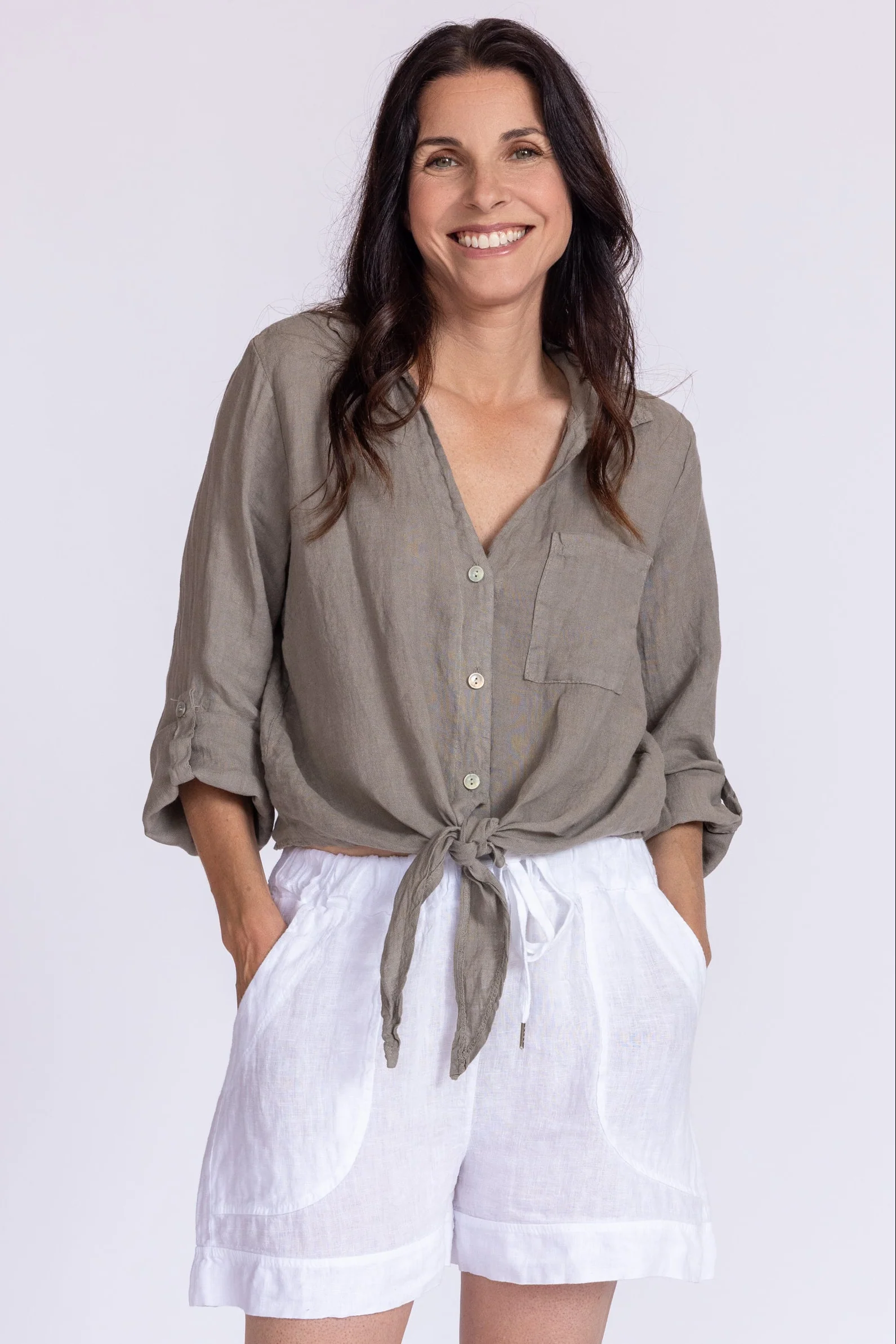 Florence Linen Tie Top - Image 12