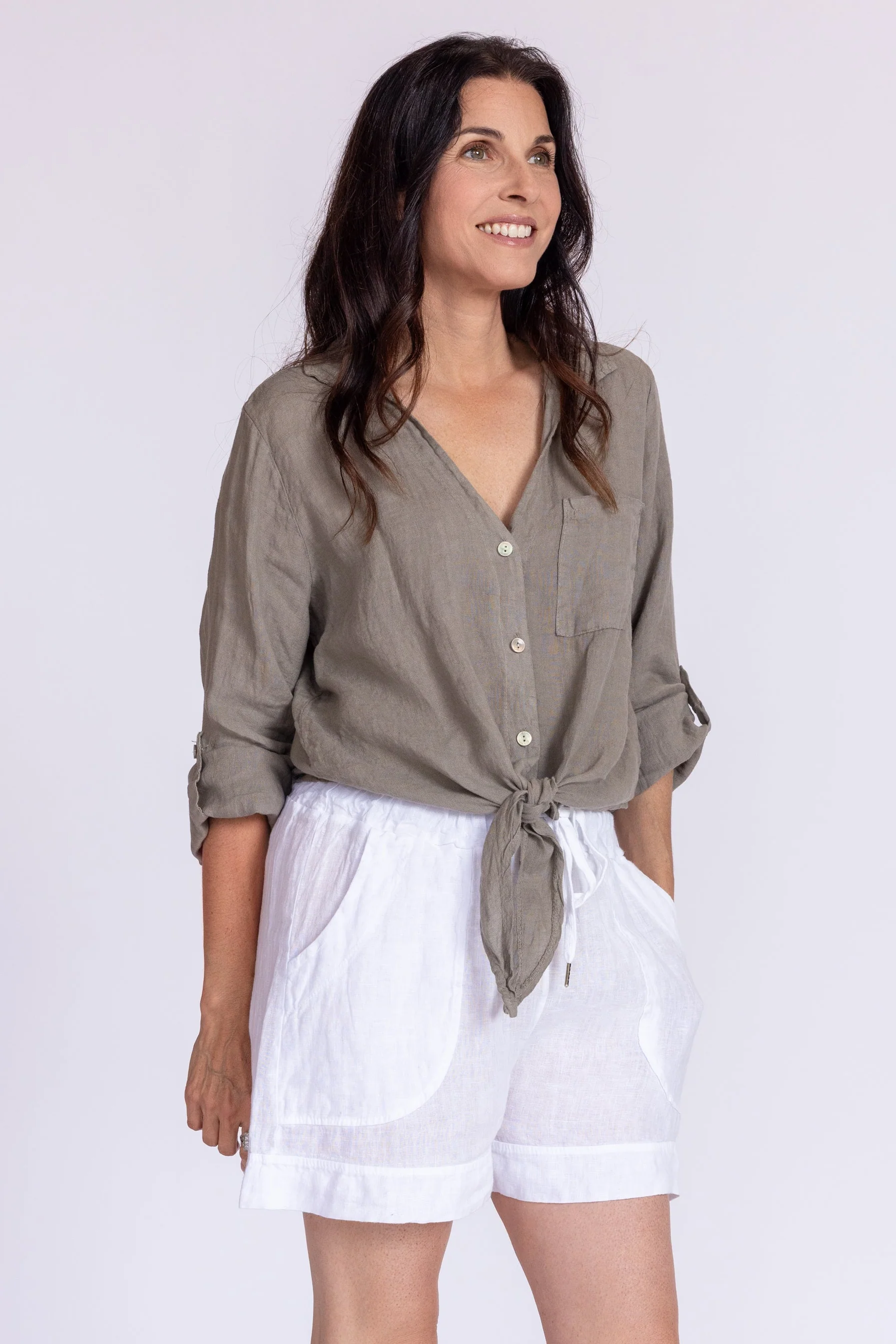 Florence Linen Tie Top - Image 13