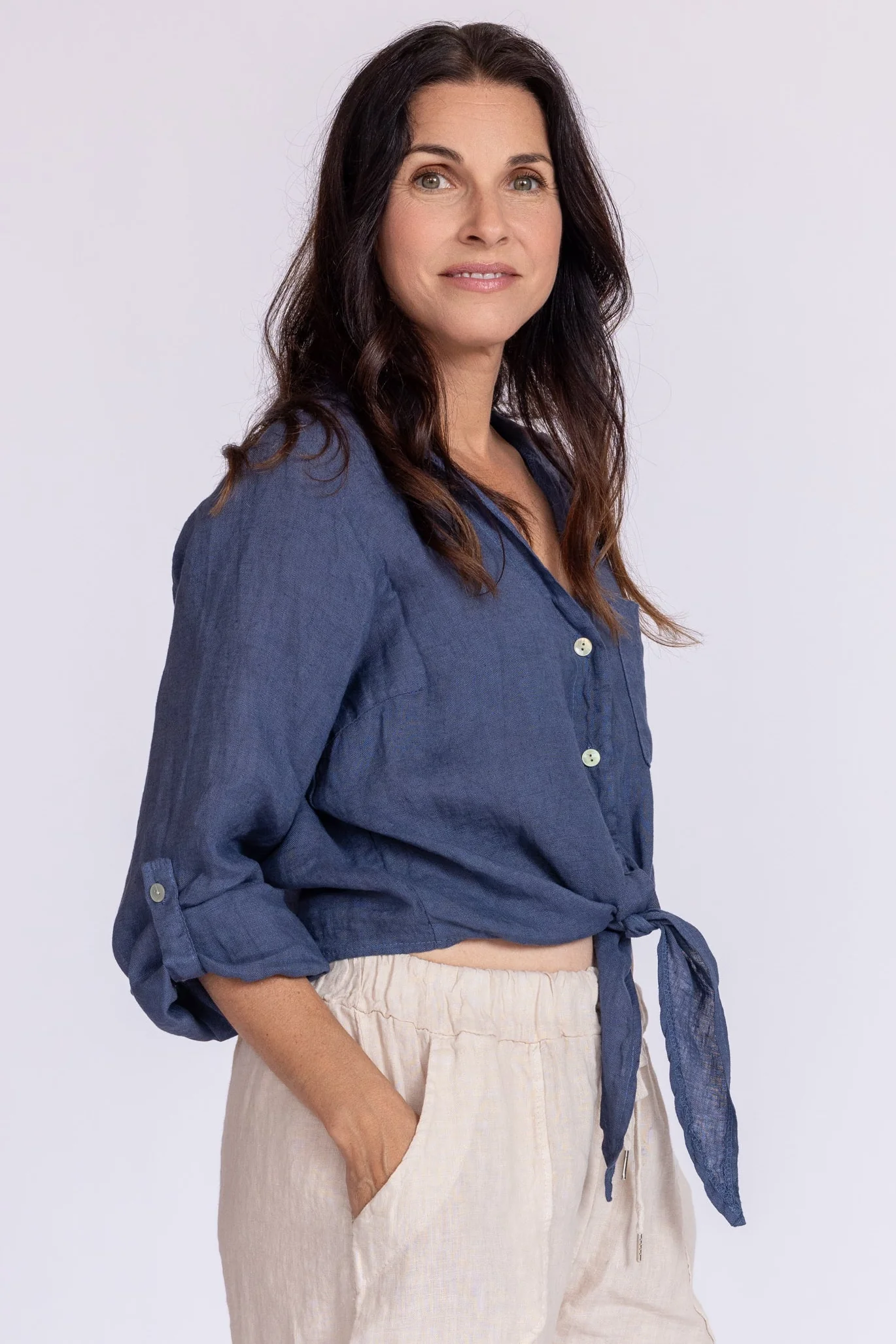 Florence Linen Tie Top - Image 16