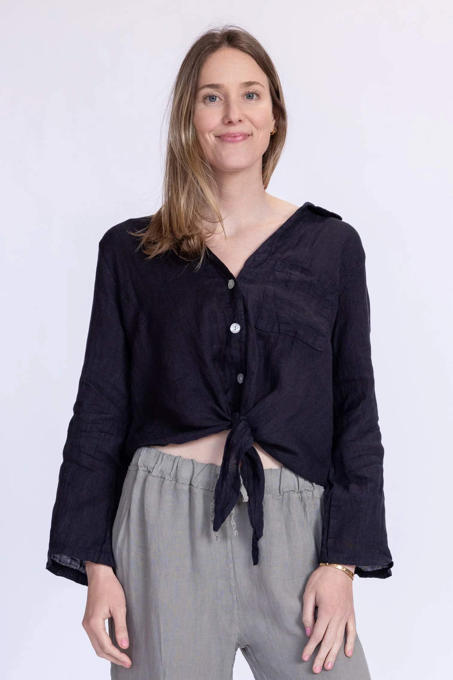 Florence Linen Tie Top - Image 6